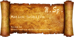 Matics Szibilla névjegykártya